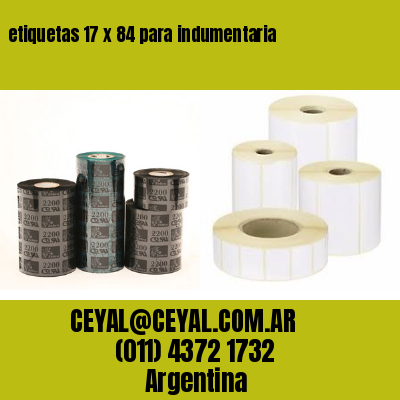 etiquetas 17 x 84 para indumentaria