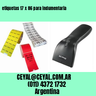 etiquetas 17 x 86 para indumentaria