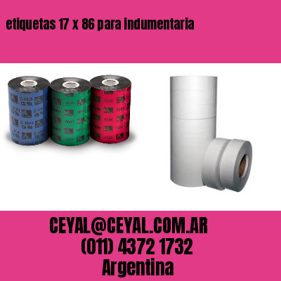 etiquetas 17 x 86 para indumentaria
