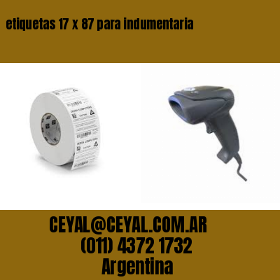 etiquetas 17 x 87 para indumentaria