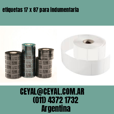 etiquetas 17 x 87 para indumentaria