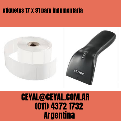 etiquetas 17 x 91 para indumentaria