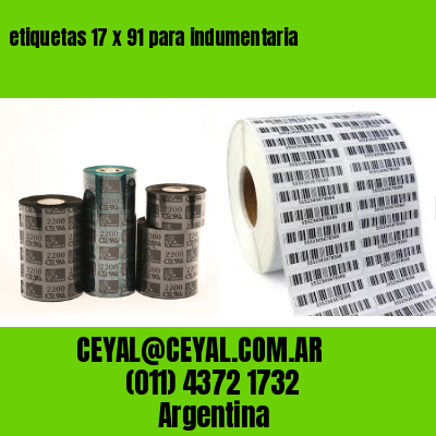 etiquetas 17 x 91 para indumentaria
