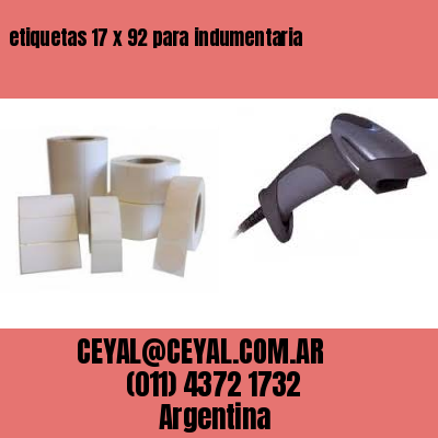 etiquetas 17 x 92 para indumentaria