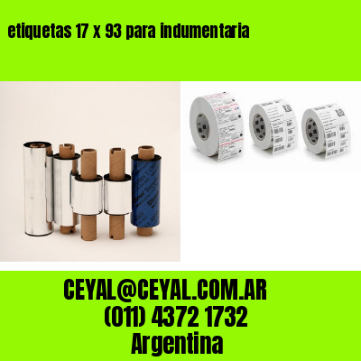 etiquetas 17 x 93 para indumentaria