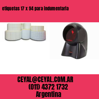 etiquetas 17 x 94 para indumentaria