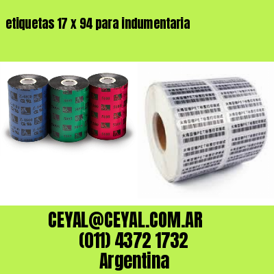 etiquetas 17 x 94 para indumentaria