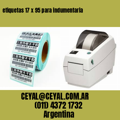 etiquetas 17 x 95 para indumentaria