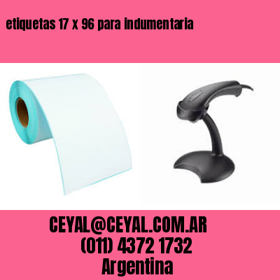 etiquetas 17 x 96 para indumentaria