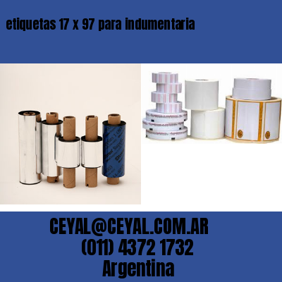 etiquetas 17 x 97 para indumentaria