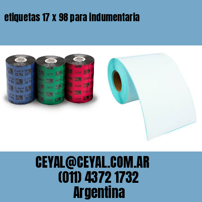 etiquetas 17 x 98 para indumentaria