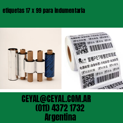 etiquetas 17 x 99 para indumentaria