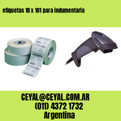 etiquetas 18 x 101 para indumentaria