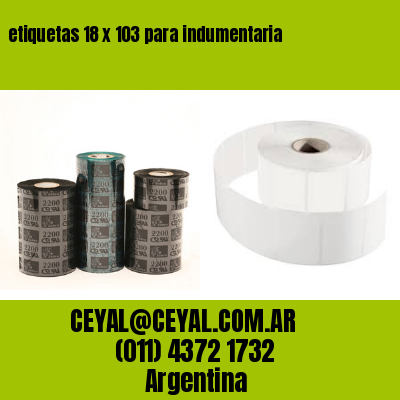 etiquetas 18 x 103 para indumentaria