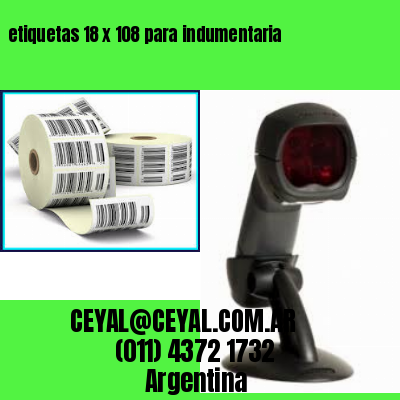 etiquetas 18 x 108 para indumentaria