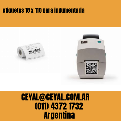etiquetas 18 x 110 para indumentaria