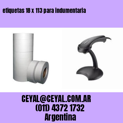 etiquetas 18 x 113 para indumentaria