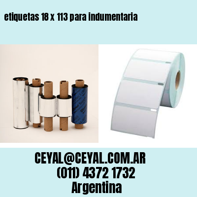 etiquetas 18 x 113 para indumentaria