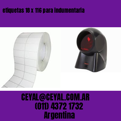 etiquetas 18 x 116 para indumentaria