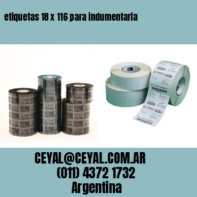 etiquetas 18 x 116 para indumentaria