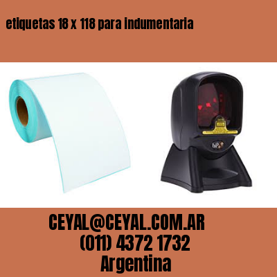 etiquetas 18 x 118 para indumentaria
