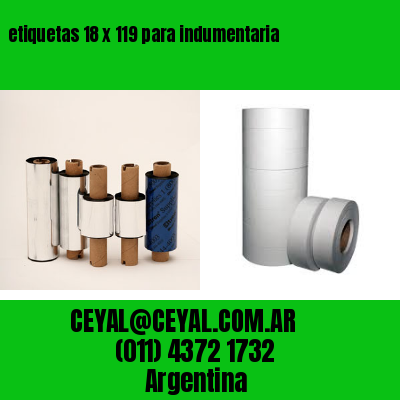 etiquetas 18 x 119 para indumentaria
