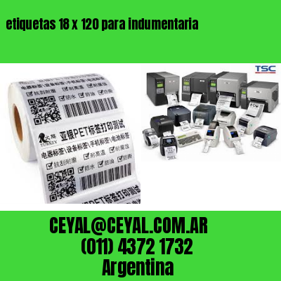etiquetas 18 x 120 para indumentaria