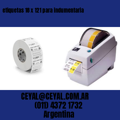 etiquetas 18 x 121 para indumentaria
