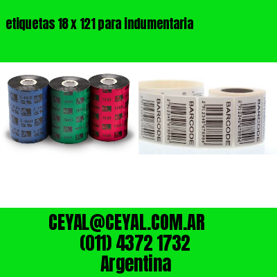 etiquetas 18 x 121 para indumentaria