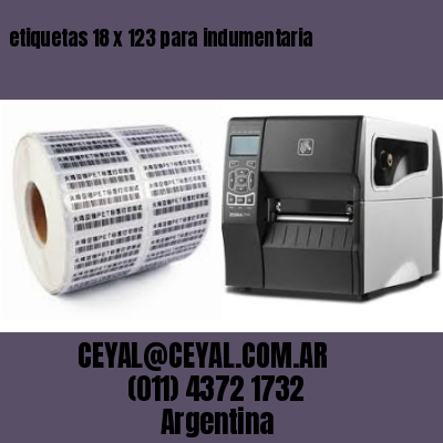 etiquetas 18 x 123 para indumentaria