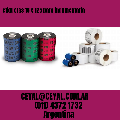 etiquetas 18 x 125 para indumentaria