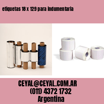 etiquetas 18 x 129 para indumentaria