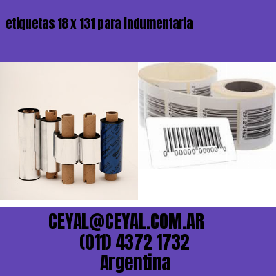 etiquetas 18 x 131 para indumentaria