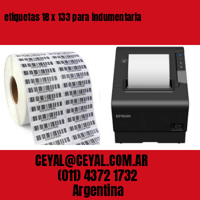 etiquetas 18 x 133 para indumentaria