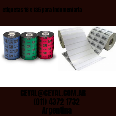 etiquetas 18 x 135 para indumentaria