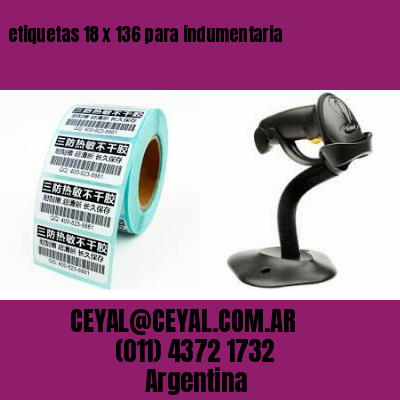 etiquetas 18 x 136 para indumentaria