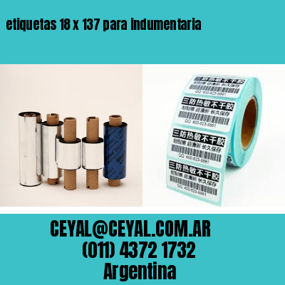 etiquetas 18 x 137 para indumentaria