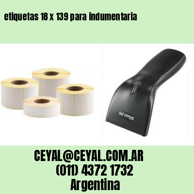 etiquetas 18 x 139 para indumentaria