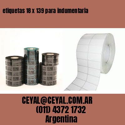 etiquetas 18 x 139 para indumentaria