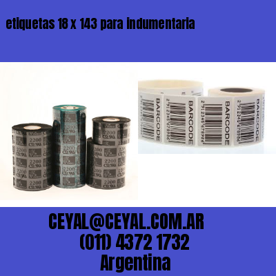 etiquetas 18 x 143 para indumentaria