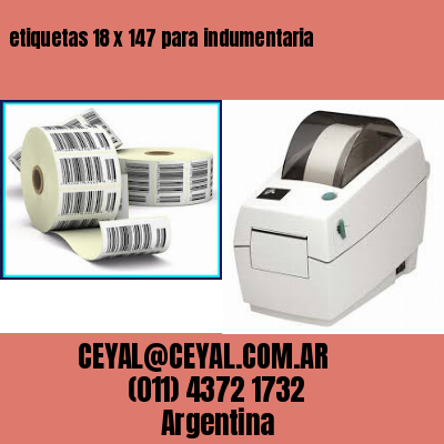 etiquetas 18 x 147 para indumentaria