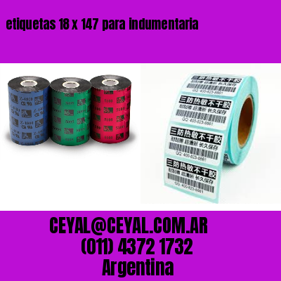 etiquetas 18 x 147 para indumentaria