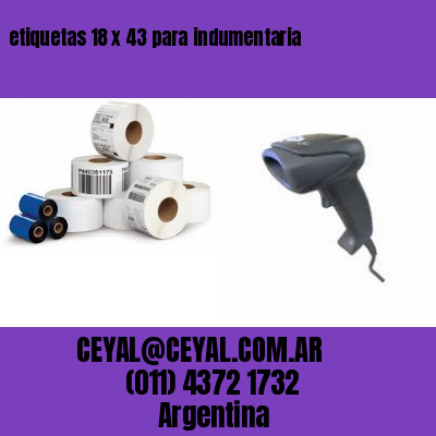 etiquetas 18 x 43 para indumentaria