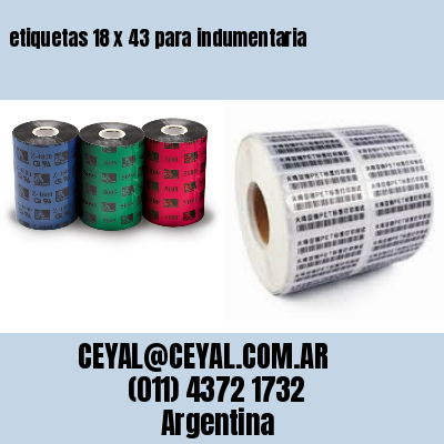 etiquetas 18 x 43 para indumentaria