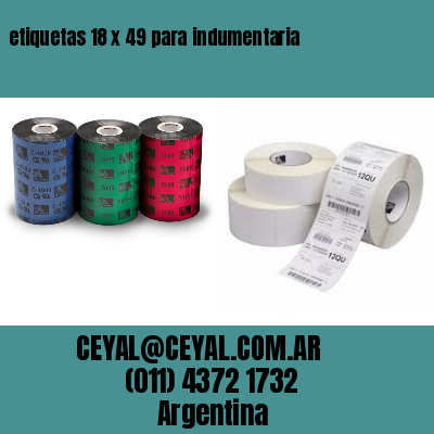 etiquetas 18 x 49 para indumentaria