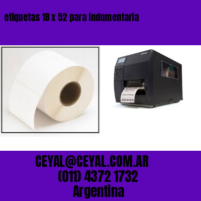 etiquetas 18 x 52 para indumentaria