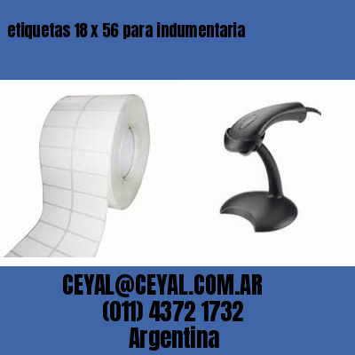 etiquetas 18 x 56 para indumentaria