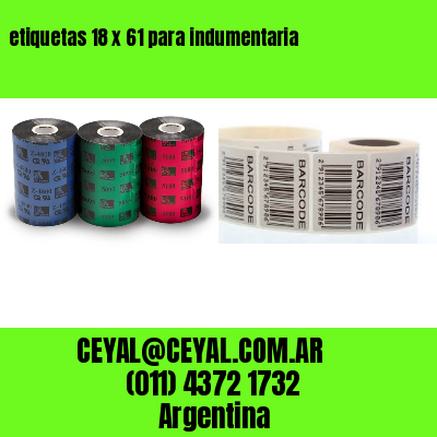 etiquetas 18 x 61 para indumentaria