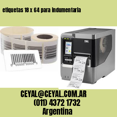 etiquetas 18 x 64 para indumentaria