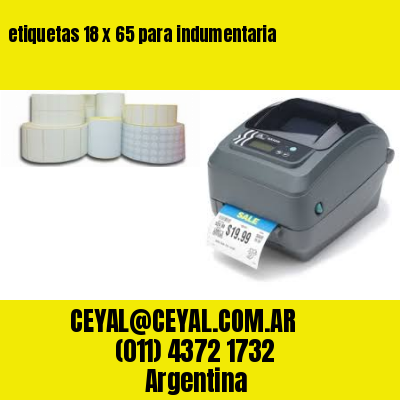 etiquetas 18 x 65 para indumentaria